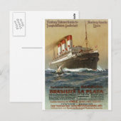 Plakat der Hamburg 1899 - Cruise Ship Liner Briefkaart (Voorkant / Achterkant)