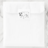 Plakbare glimlach, grafische Pup Vierkante Sticker (Tas)