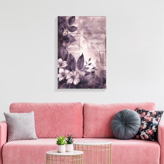 plakboek pagina's: Bijna Mauve Canvas Afdruk (Insitu (Woonkamer))