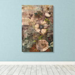 plakboek pagina's: Vervaagde Botanicals Canvas Afdruk
