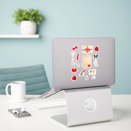 Plakboek Sticker (Laptop op bureau)