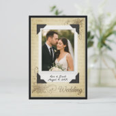  plakboek stijl bruiloft dank je kaart (Staand voorkant)