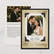 plakboek stijl bruiloft dank je kaart