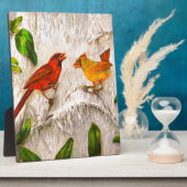 Plakgeverfde kardinaalvogels fotoplaat (Zijkant)