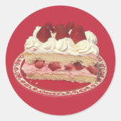 plakje aardbeiensnoep ronde sticker (Voorkant)