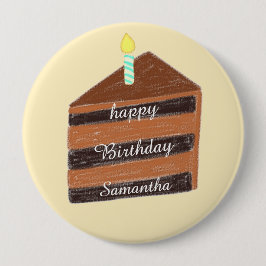 plakje chocoladetaart ronde button 4,0 cm