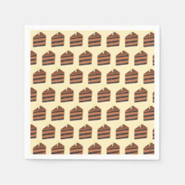 plakje chocoladetaart servet