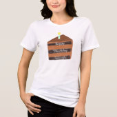 plakje chocoladetaart Tri-Blend shirt (Voorkant)