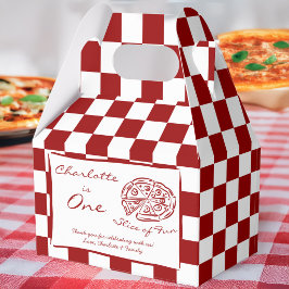 Plakje leuke rode geruite Italiaanse pizza feest c Bedankdoosjes