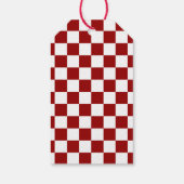 Plakje leuke rode geruite Italiaanse pizza feest c Cadeaulabel (Achterkant)