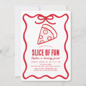 Plakje Leuke Rode Handgetekende Pizza Verjaardag Kaart (Voorkant)