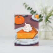 plakje pompoentaart | Fijne Thanksgiving Feestdagenkaart (Staand voorkant)