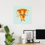 Plakje speelt een mondharmonica Schattig Poster (Thuiskantoor)