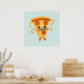 Plakje speelt een mondharmonica Schattig Poster (Keuken)