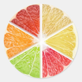 Plakjes citrusvruchten ronde sticker