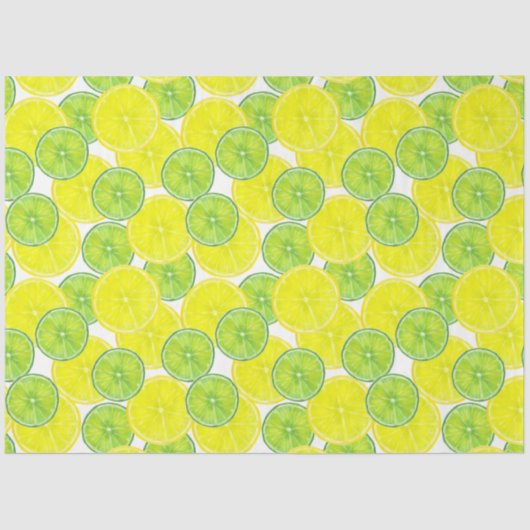 Plakjes van Limoen en citroenvruchten Tissuepapier (Voorkant)