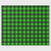 Plakken / tartan patroon groen en zwart cadeaupapier (Vlak)