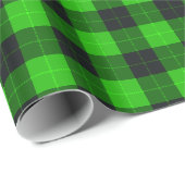 Plakken / tartan patroon groen en zwart cadeaupapier (Rol Hoek)