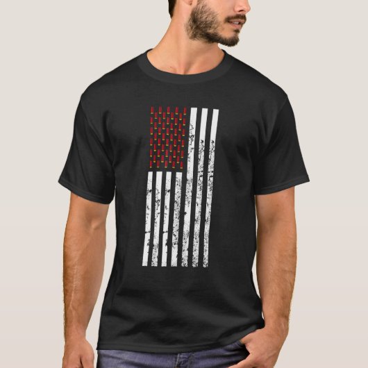 Plakken van clay-out Usa vlag - Retro Shotshell Fl T-shirt (Voorkant)