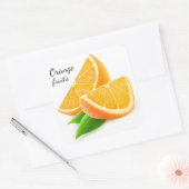 Plakken van sinaasappel vierkante sticker (Envelop)