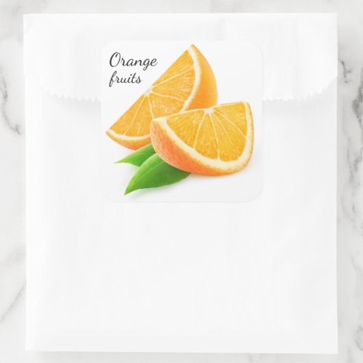Plakken van sinaasappel vierkante sticker (Tas)