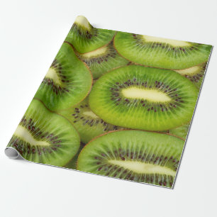 plakken van verse en rijpe kiwi's in rowbruin,c cadeaupapier