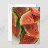 Plakken van watermeloenen briefkaart (Voorkant / Achterkant)