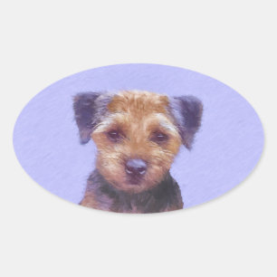 Plakken voor randbedekking - Kute Original Dog Art Ovale Sticker