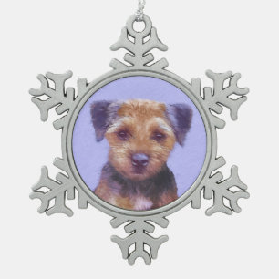 Plakken voor randbedekking - Kute Original Dog Art Tin Sneeuwvlok Ornament