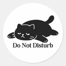 Plakker Niet Storen Vakantie Stemming Kat Ronde Sticker