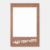 Plaknotities met bakstenen muur en aangepaste teks post-it® notes (Voorkant)
