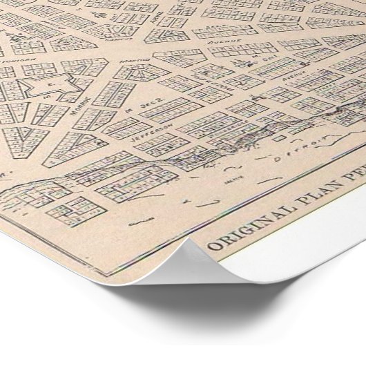 Plan 1807 voor Detroit Poster (Hoek)