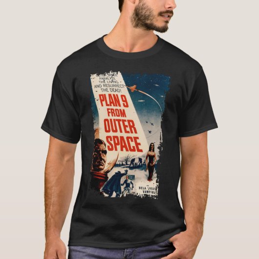 Plan 9 van Outer Space  Sci Fi T-shirt (Voorkant)