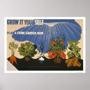 Plan A Farm Garden 1941 WPA Poster