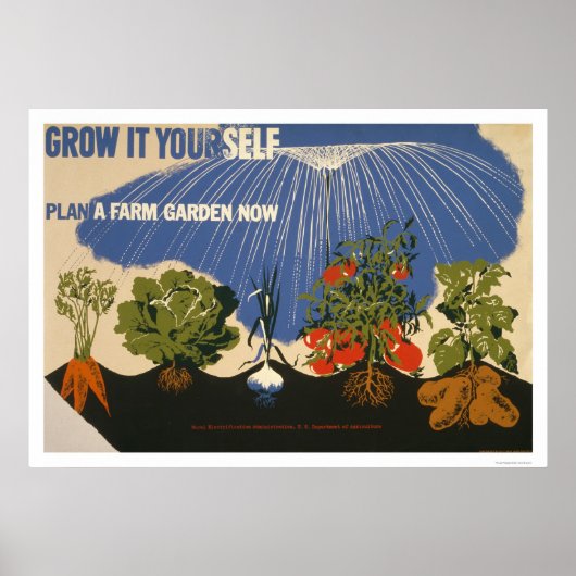 Plan A Farm Garden 1941 WPA Poster (Voorkant)