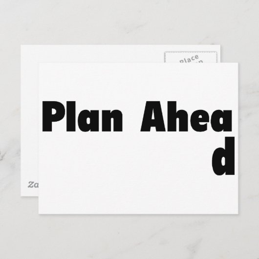 Plan Ahead Briefkaart (Voorkant / Achterkant)