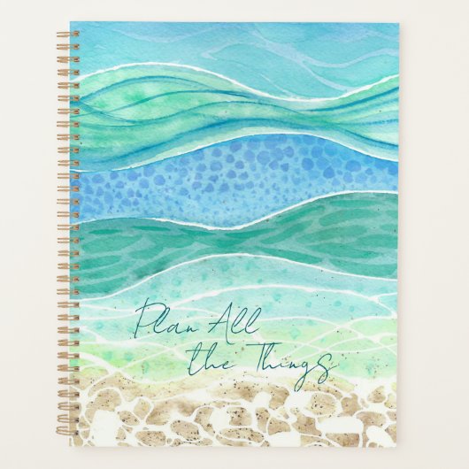 "Plan alle dingen" Beach Vibes Waterverf Planner (Voorkant)