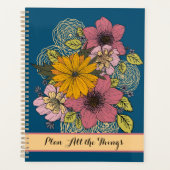 Plan alle dingen citeren met felle bloemen planner (Voorkant)