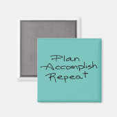 Plan, Bereik, Herhaal in BLAUWGROEN Magneet (Voorkant / Achterkant)