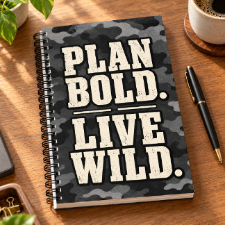 Plan Bold Live Wild Houtskool Camouflage Planner