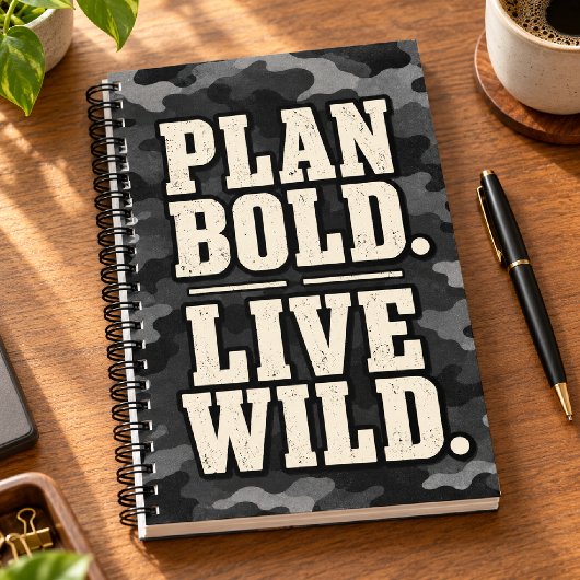 Plan Bold Live Wild Houtskool Camouflage Planner