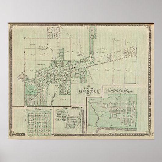 Plan Brazilië, Clay Co. met Bowling Green Poster (Voorkant)