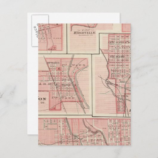 Plan Cambridge City, Wayne Co met Newport Briefkaart (Voorkant / Achterkant)