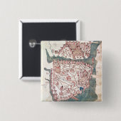 Plan Constantinopel Vierkante Button 5,1 Cm (Voorkant /achterkant)