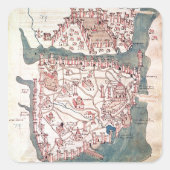 Plan Constantinopel Vierkante Sticker (Voorkant)