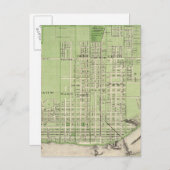 Plan Davenport, Scott County, staat Iowa Briefkaart (Voorkant / Achterkant)