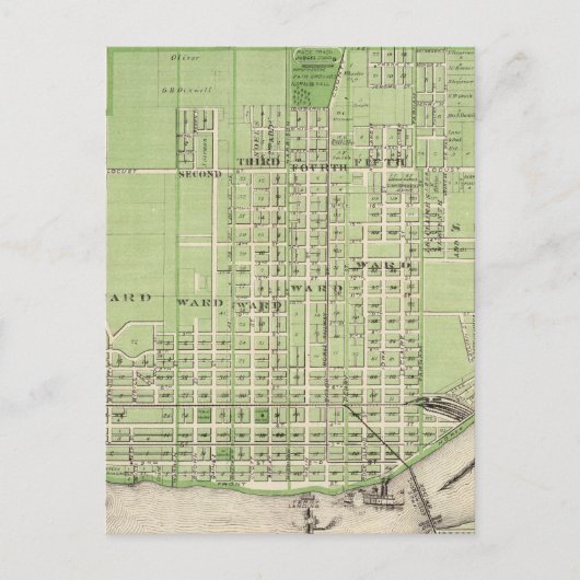 Plan Davenport, Scott County, staat Iowa Briefkaart (Voorkant)