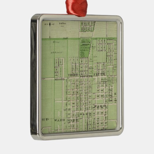 Plan Davenport, Scott County, staat Iowa Metalen Ornament (Rechts)