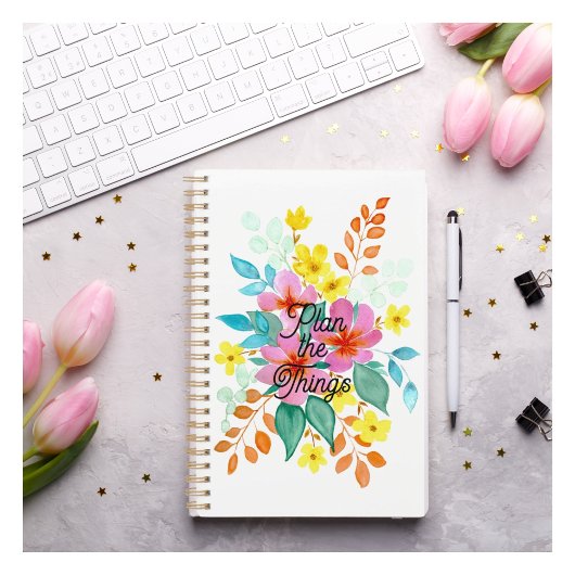 "Plan de dingen" Waterverf Bloemenplanner Planner