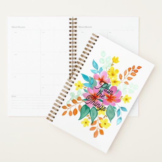 "Plan de dingen" Waterverf Bloemenplanner Planner (Display)